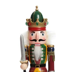 Green Nutcracker with Sword Christmas Ornament - Large Discount