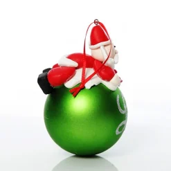 Green Santa Christmas Character Bauble Cheap
