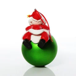 Green Santa Christmas Character Bauble Cheap