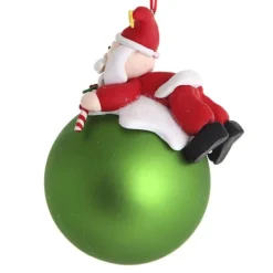 Green Santa Christmas Character Bauble Cheap