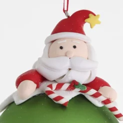 Green Santa Christmas Character Bauble Cheap