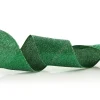 Green Sparkle Glitter Ribbon Wired Edge - 6.3cm Hot