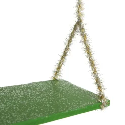 Green Tinsel Christmas Swing Ornament - Double Seat Outlet