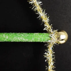 Green Tinsel Christmas Swing Ornament - Double Seat Outlet