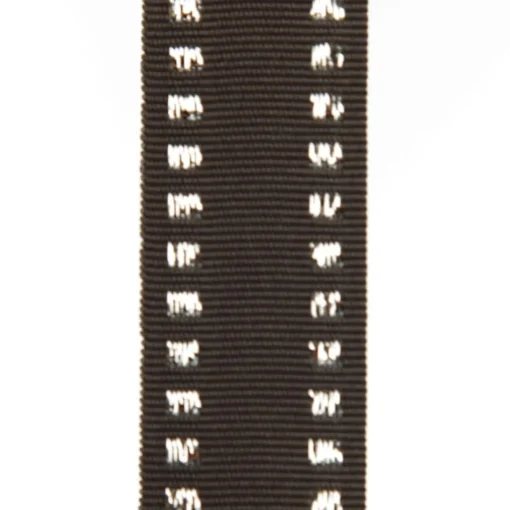 Grey & Silver Grossgrain Square Edge Wired Ribbon - 2.2cm Store
