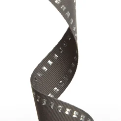 Grey & Silver Grossgrain Square Edge Wired Ribbon - 2.2cm Store