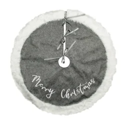 Grey and White Fur Christmas Tree Skirt Best
