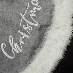 Grey and White Fur Christmas Tree Skirt Best