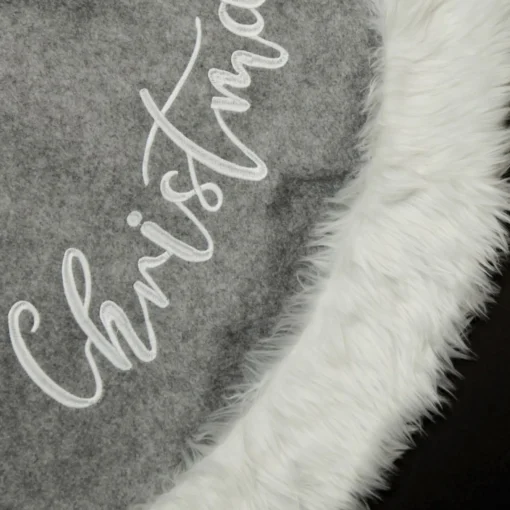 Grey and White Fur Christmas Tree Skirt Best
