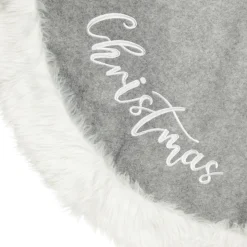 Grey and White Fur Christmas Tree Skirt Best