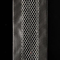 Gunmetal Grey Mesh with Satin Edge Wired Christmas Ribbon New