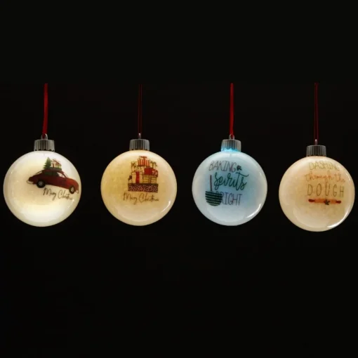 Happy Holiday Lightup Baubles - Set of 4 Best