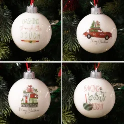 Happy Holiday Lightup Baubles - Set of 4 Best