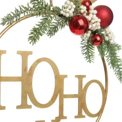 Ho Ho Ho Metal Hoop with Florals Sale