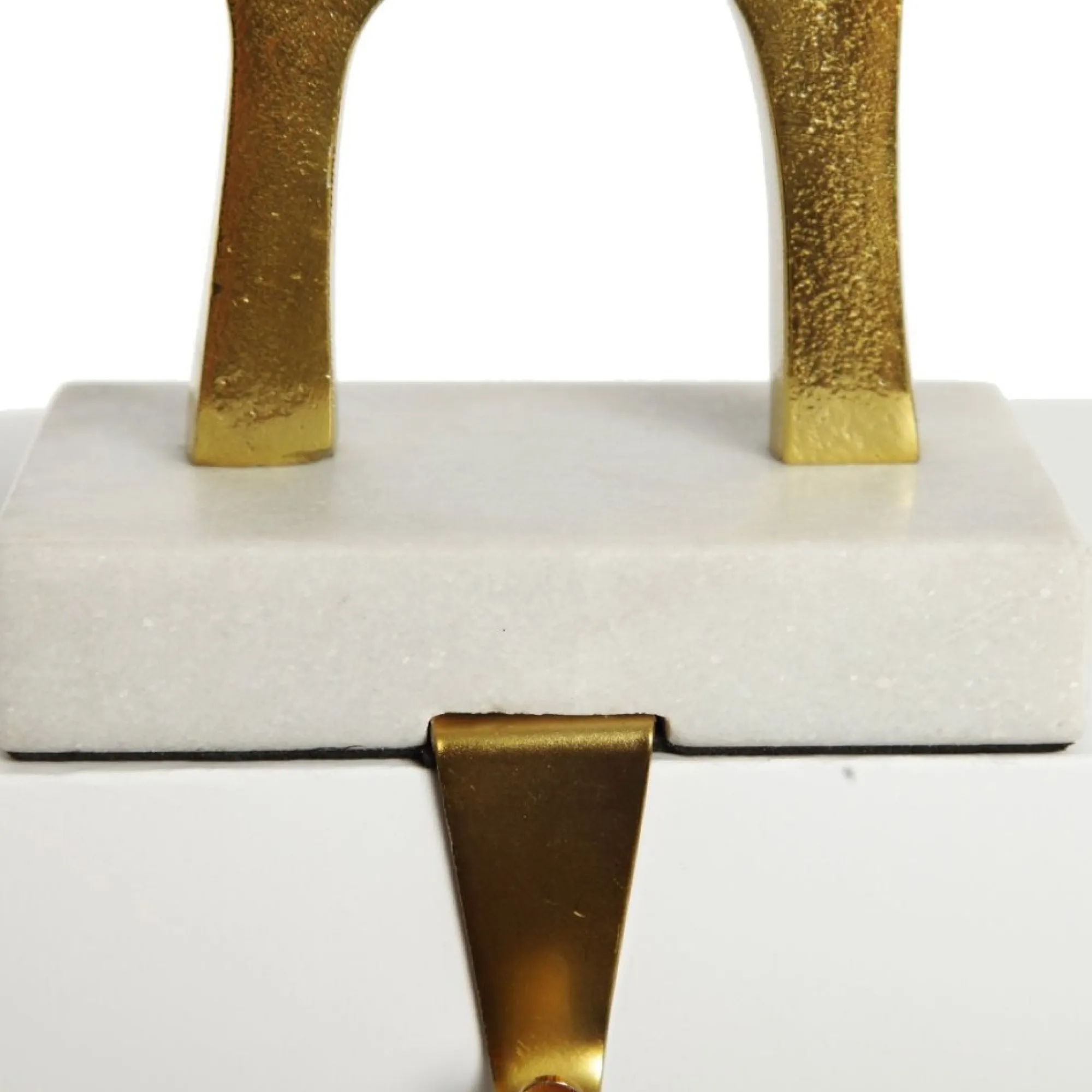 Hollow Raw Gold Reindeer Christmas Stocking Hanger with Quartz Base Flash Sale