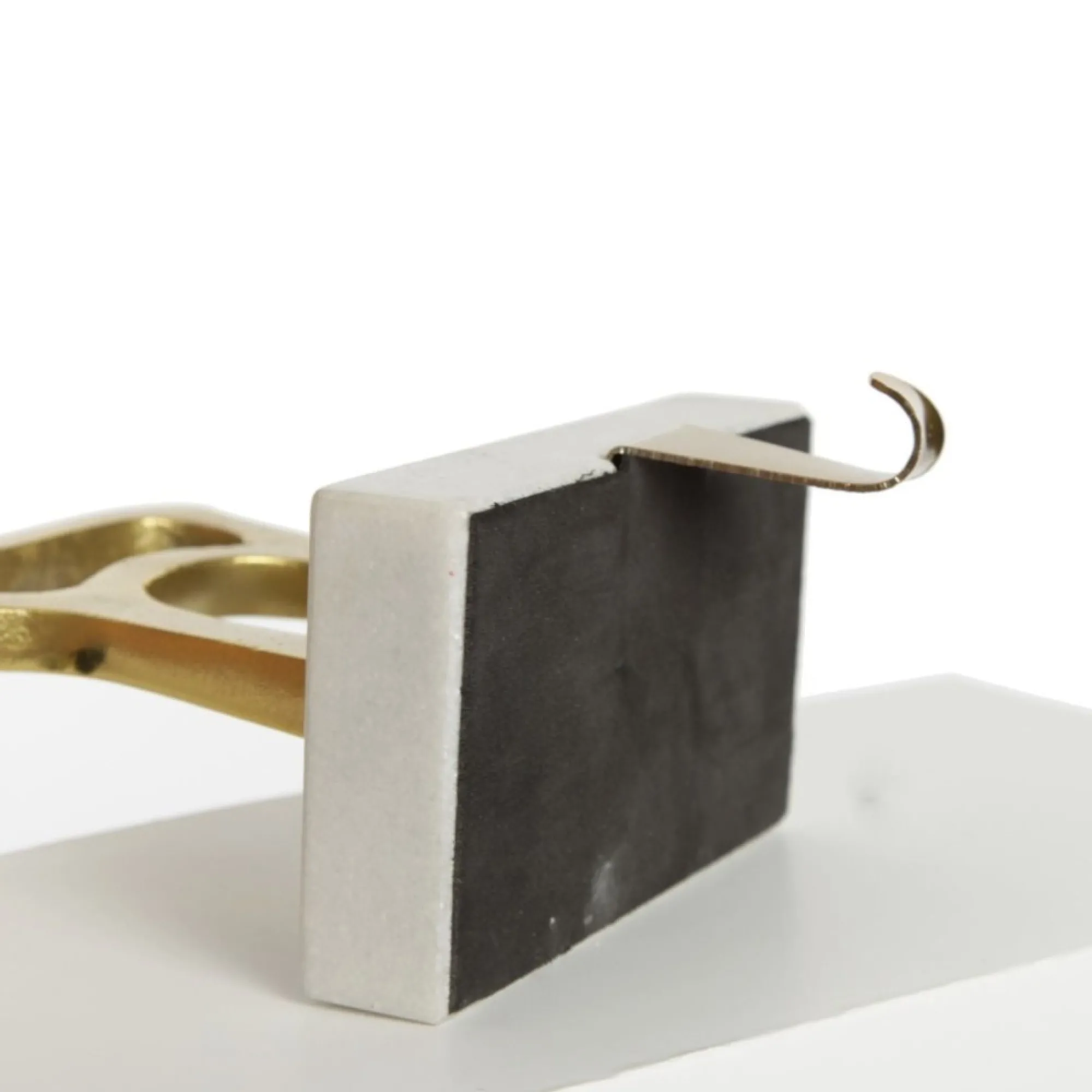 Hollow Raw Gold Reindeer Christmas Stocking Hanger with Quartz Base Flash Sale