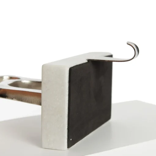 Hollow Raw Silver Reindeer Christmas Stocking Hanger with Quartz Base Discount