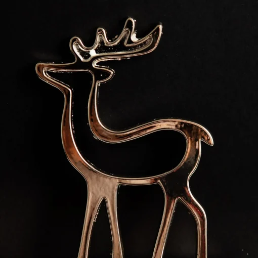 Hollow Rose Gold Reindeer Christmas Stocking Hanger Discount