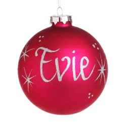 Hot Pink Bling Monogram Christmas Bauble Clearance