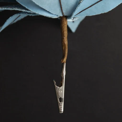 Ice Blue Glitter Poinsettia Flower Clip Cheap