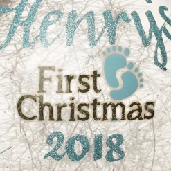 Icicle Glass Personalised Christmas Bauble - Blue First Christmas Store