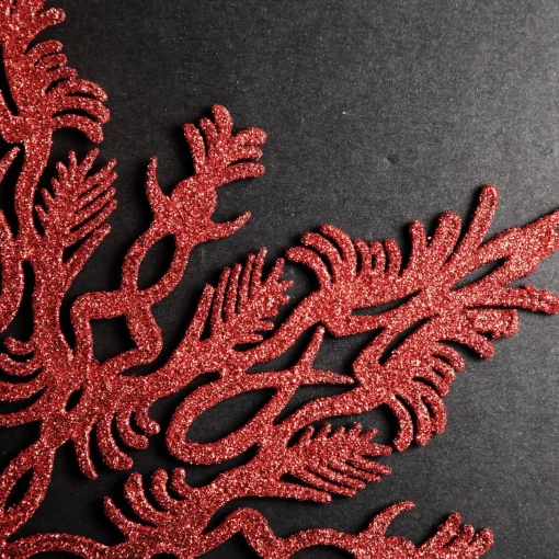 Intricate Red Hanging Snowflake Decoration Shop