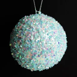 Iridescent Baby Blue Sequin Christmas Ball Store