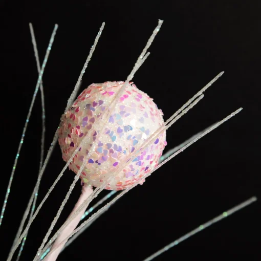 Iridescent Baby Pink Sequin Christmas Ball Trio Pick Shop