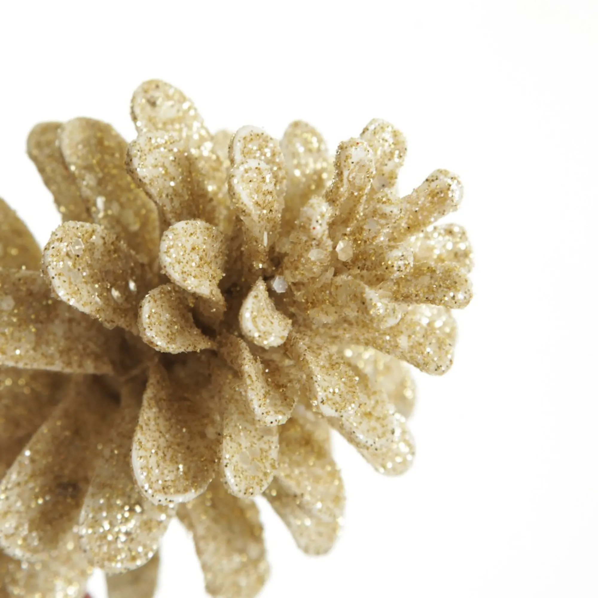 Ivory Glitter Faux Hanging Pinecone Online
