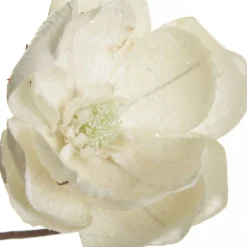 Ivory Glitter Sprinkled Magnolia Flower Clip Store