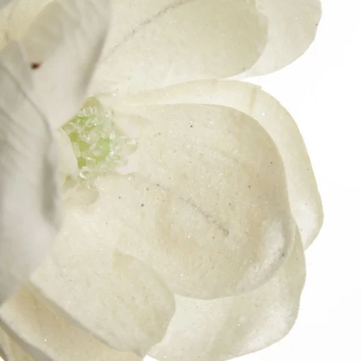 Ivory Glitter Sprinkled Magnolia Flower Clip Store