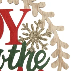 Joy to the World Wooden Circle Wreath Plaque Cheap