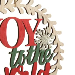 Joy to the World Wooden Circle Wreath Plaque Cheap