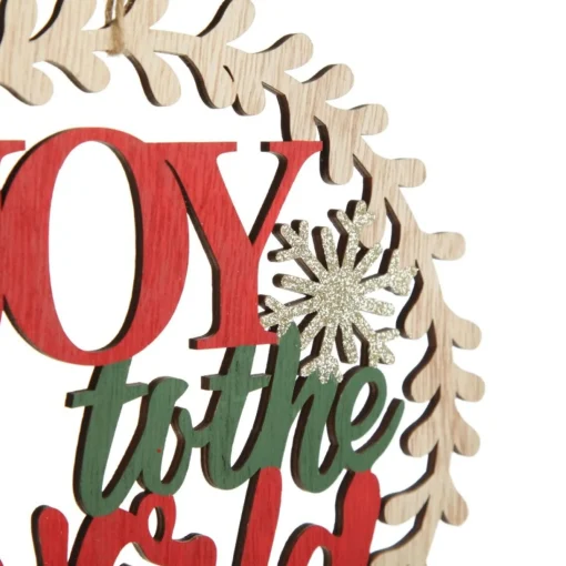Joy to the World Wooden Circle Wreath Plaque Cheap