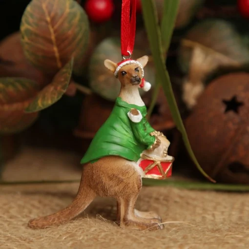 Kangaroo Australiana Christmas Tree Decoration - Green Jacket Shop