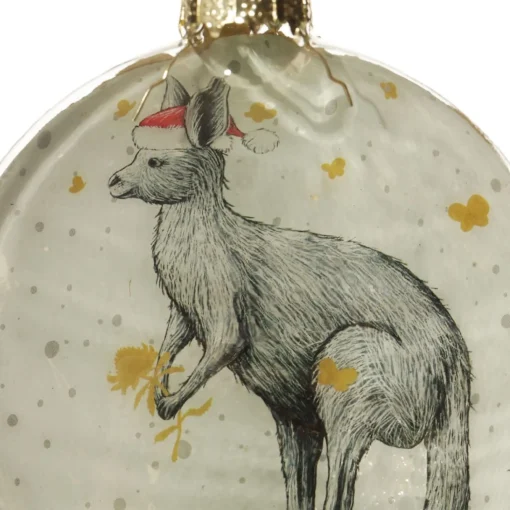 Kangaroo with Santa Hat Glass Disc Kangaroo With Santa Hat Glass Disc Cheap