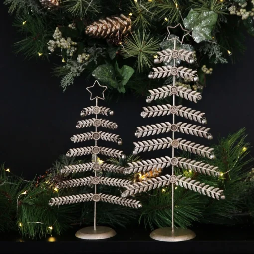 Large Antique Silver Metal Christmas Tree Flash Sale