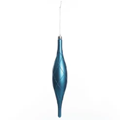 Large Blue Christmas Long Drop Decoration - Set of 3 Discount