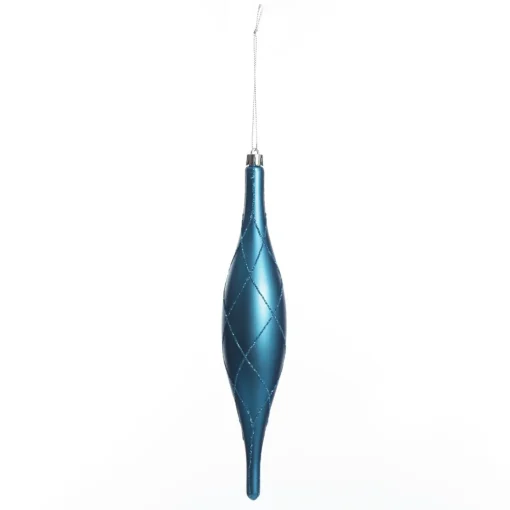 Large Blue Christmas Long Drop Decoration - Set of 3 Discount