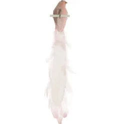 Large Elegant Pink Velvet Bird with Sequins and Feather Tail Store