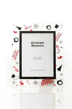Large Glass Christmas Photo Frame - Candy Cane Cheap