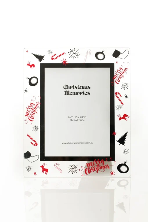 Large Glass Christmas Photo Frame - Candy Cane Cheap