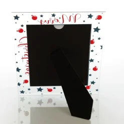 Large Glass Christmas Photo Frame - Stars and Baubles Best