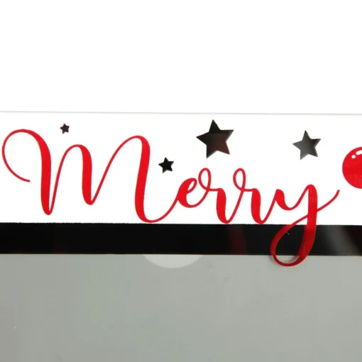 Large Glass Christmas Photo Frame - Stars and Baubles Best