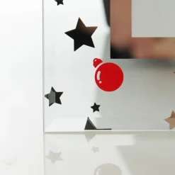 Large Glass Christmas Photo Frame - Stars and Baubles Best