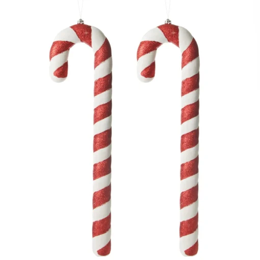 Large Glitter Candy Cane Decorations - Set of 2 Online