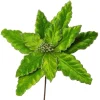 Large Green Poinsettia Flower Pick with Green Glitter Trim New