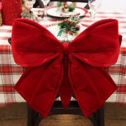 Large Padded Red Velour Bow Cheap