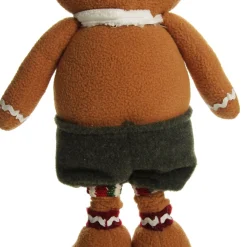 Large Plush Stretch Leg Gingerbread with Chef Hat Christmas Ornament Clearance