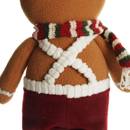 Large Plush Stretch Leg Gingerbread with Santa Hat Christmas Ornament Cheap